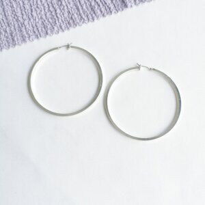ROBERT LEE MORRIS Silver Tone Hoop Earrings